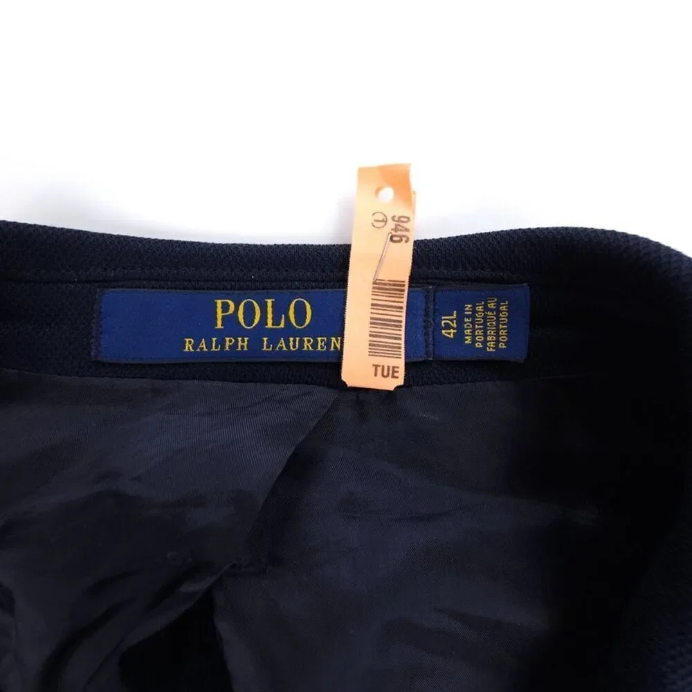 POLO Ralph Lauren Unlined Knit Blazer Jacket Navy Blue Old Money Quiet Luxury 42